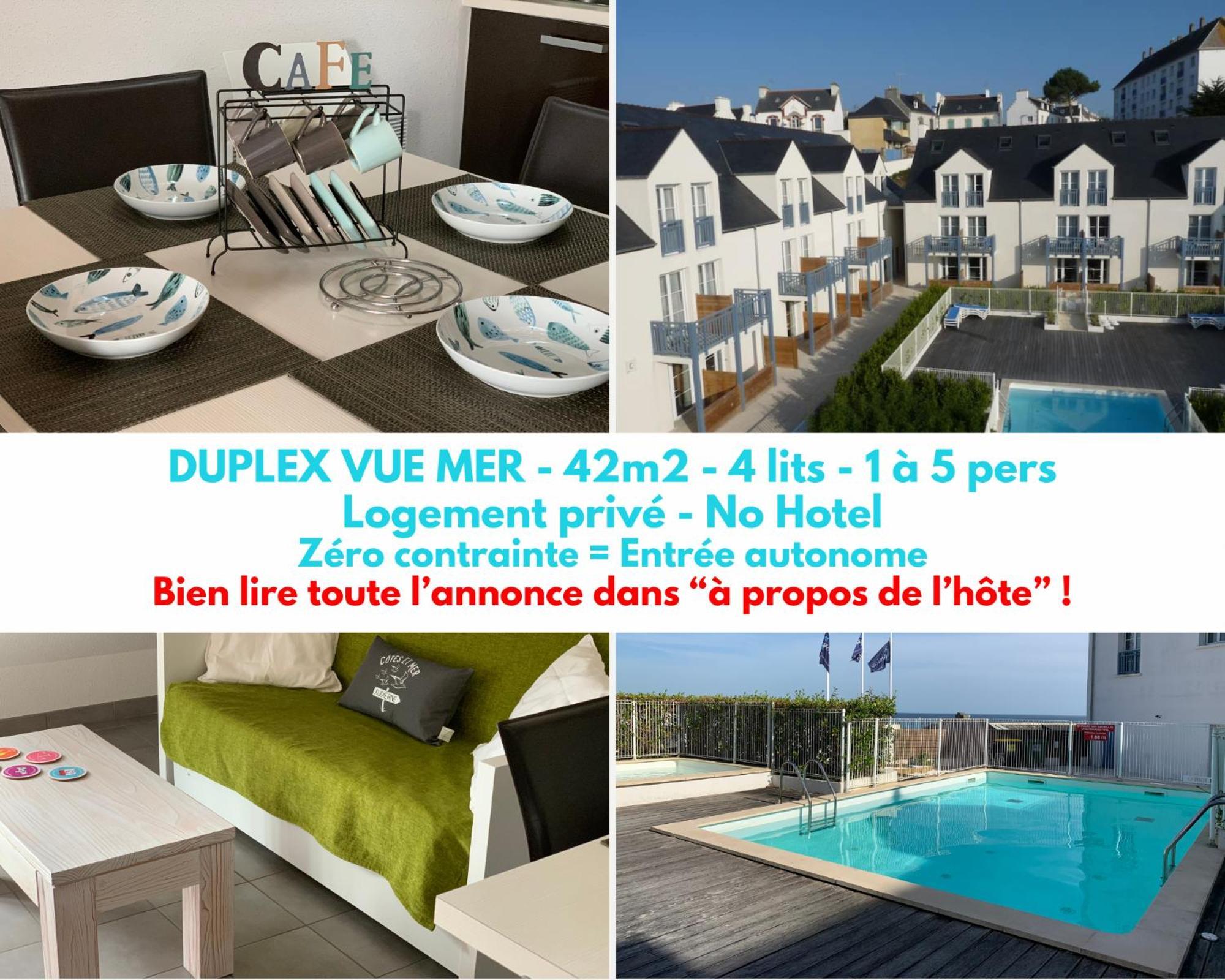 Duplex Vue Mer - Plage A 100M- 4 Lits - Parking Sous Sol Audierne Eksteriør bilde